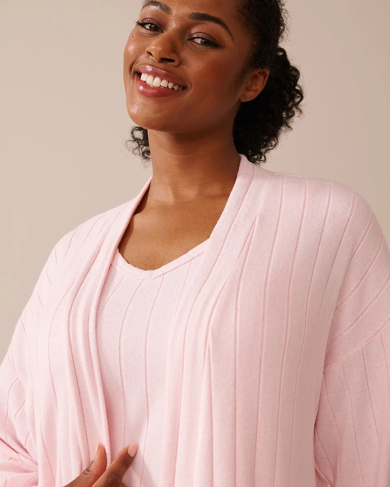 Ribbed Long Cardigan