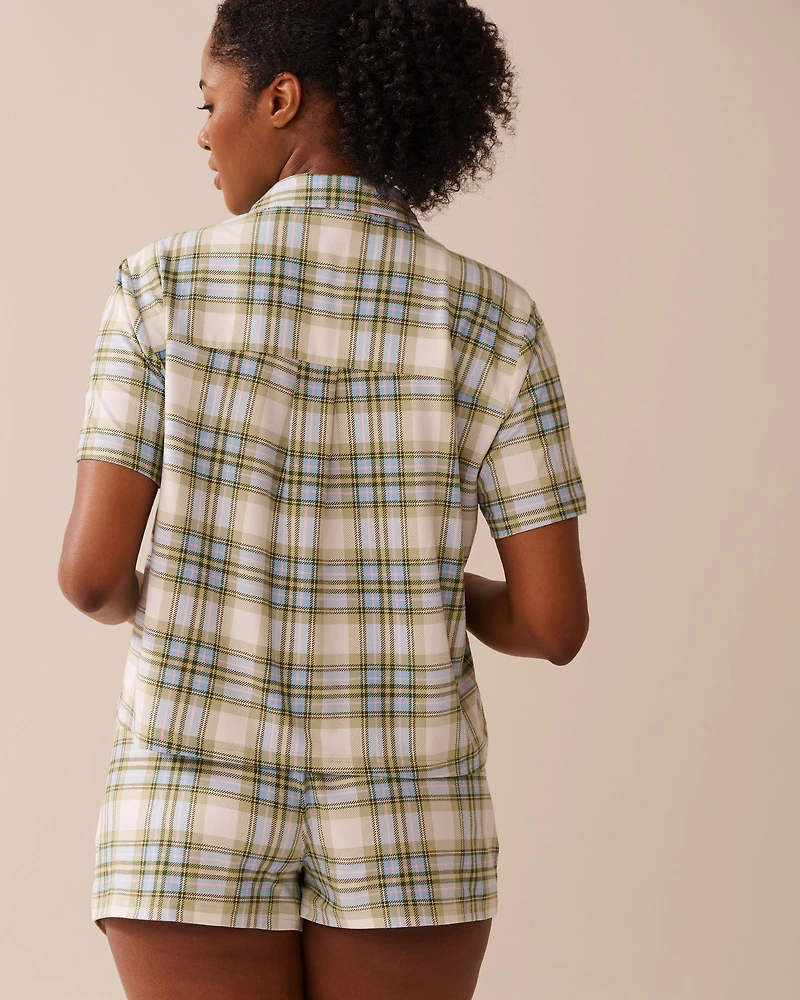 Green & Blue Plaid Super Soft Button-down Shirt