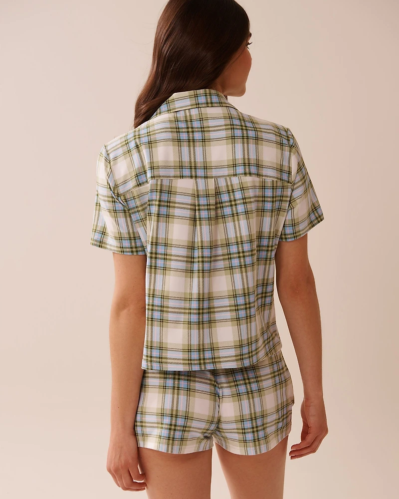 Green & Blue Plaid Super Soft Button-down Shirt