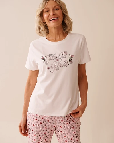 Floral Print Cotton T-shirt