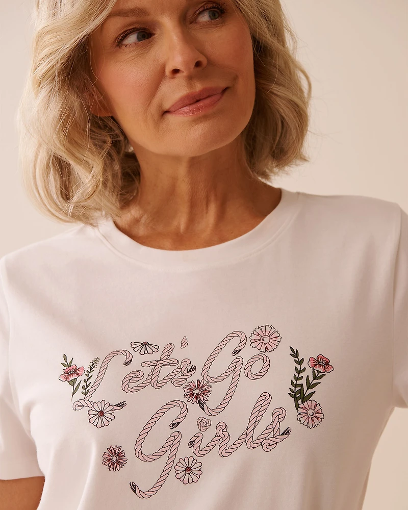Floral Print Cotton T-shirt