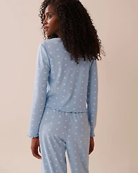 Crown Print Ribbed Long Sleeve Shirt
