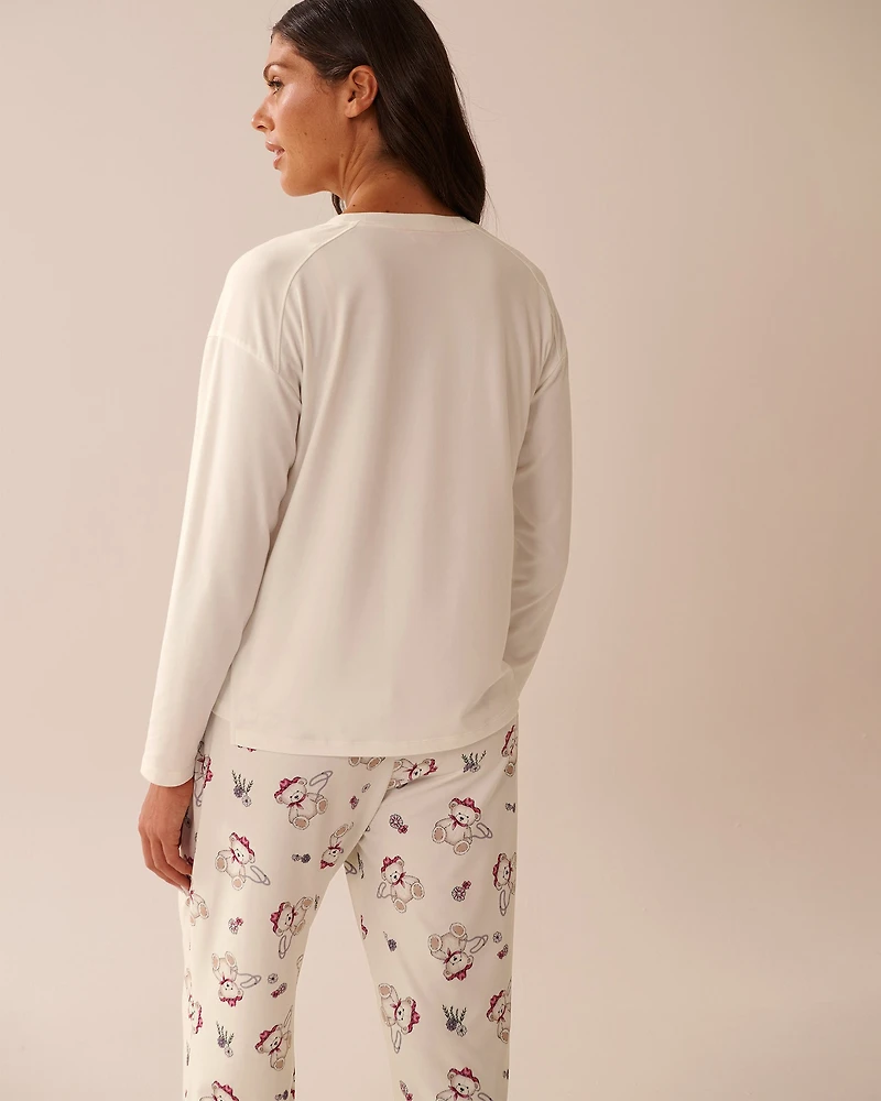 Cowboy Teddy Bear Print Super Soft Long Sleeve Shirt