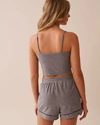 Camisole courte à soutien intégré en coton