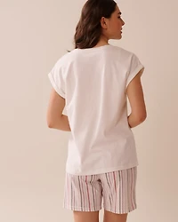 T-shirt col rond en coton imprimé souris