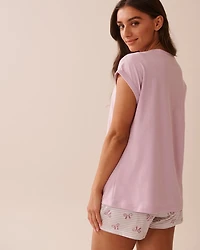 Mouse Print Cotton Crew Neck T-shirt