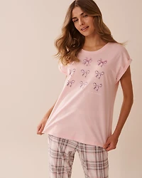 Mouse Print Cotton Crew Neck T-shirt
