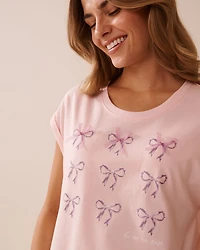 Mouse Print Cotton Crew Neck T-shirt