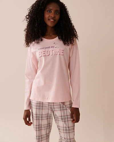 Chandail manches longues en coton imprimé weekend