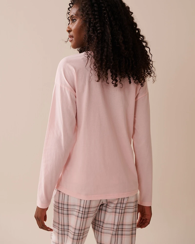 Chandail manches longues en coton imprimé weekend