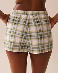 Green & Blue Plaid Super Soft Pajama Shorts