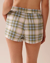 Green & Blue Plaid Super Soft Pajama Shorts