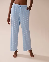 Crown Print Ribbed Pajama Pants