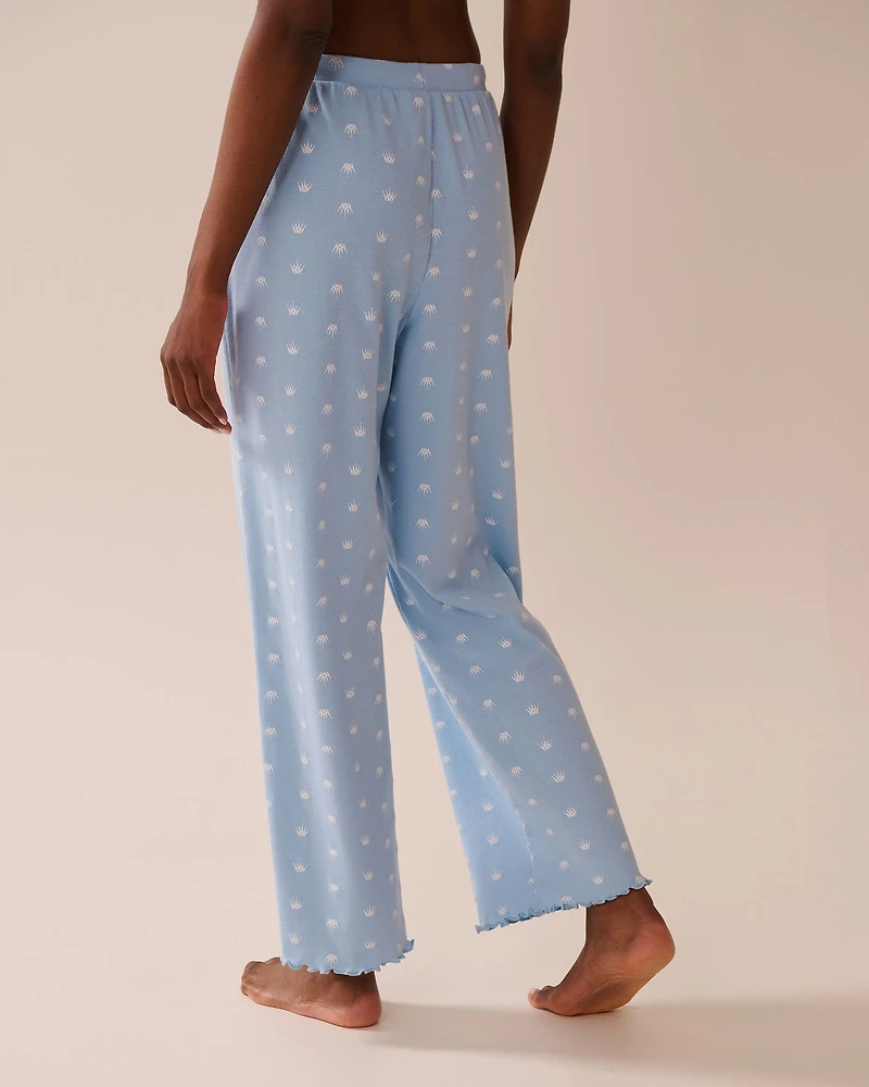 Crown Print Ribbed Pajama Pants