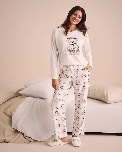 Cowboy Teddy Bear Print Super Soft Pajama Pants