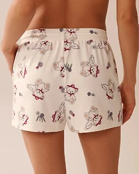 Cowboy Teddy Bear Print Super Soft Pajama Shorts