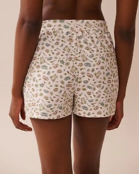 Frog Print Super Soft Pajama Shorts