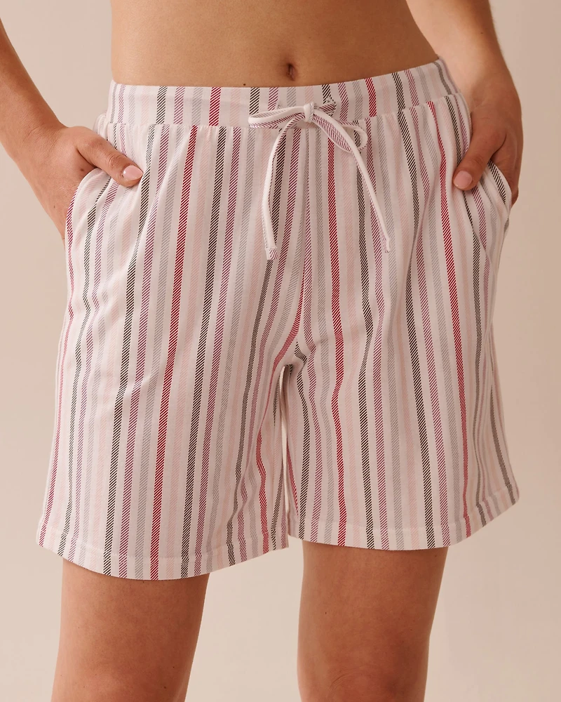 Multistripe Cotton Pyjama Bermudas