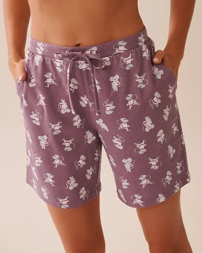 Multistripe Cotton Pyjama Bermudas