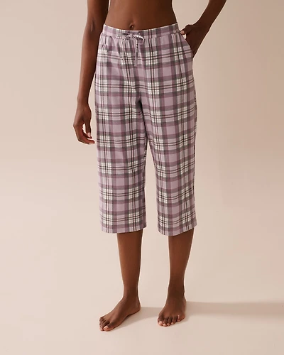 Capri de pyjama en coton imprimé nœud