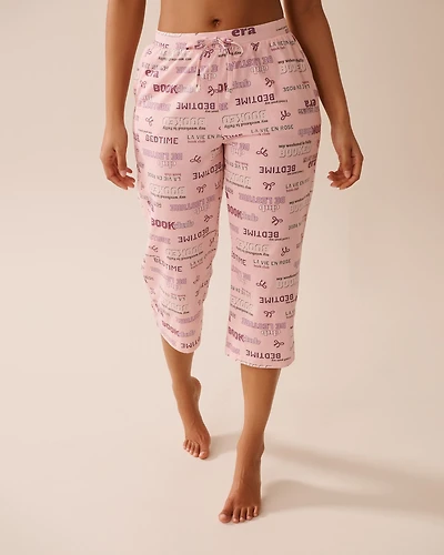 Bow Print Cotton Pajama Capris