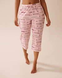 Bow Print Cotton Pajama Capris