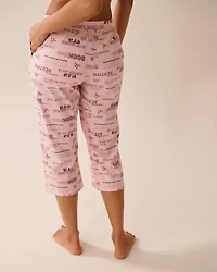 Bow Print Cotton Pajama Capris