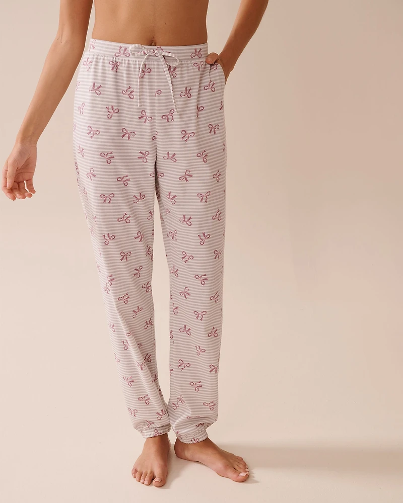Bow Print Cotton Jogger Pyjama Pants