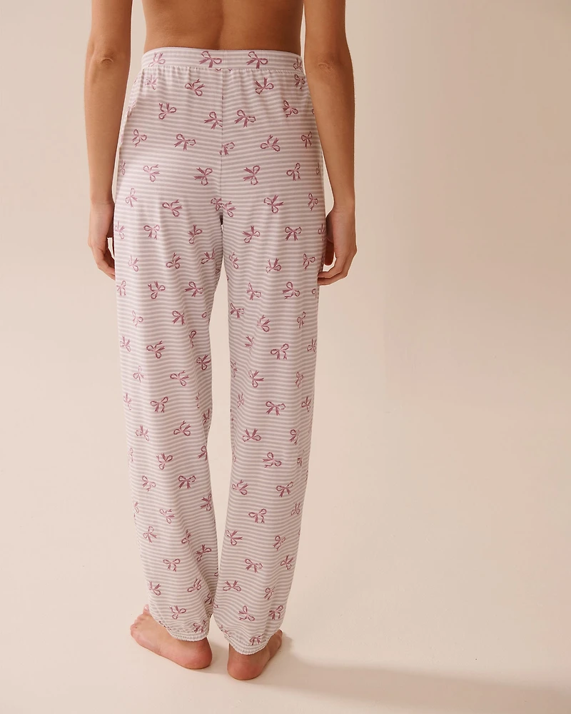 Bow Print Cotton Jogger Pyjama Pants