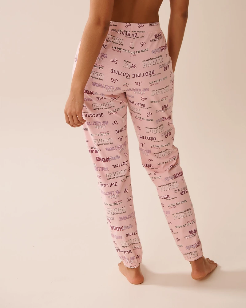 Bow Print Cotton Jogger Pyjama Pants