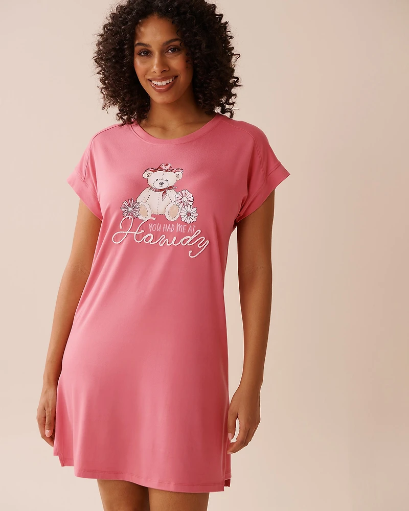 Cowboy Teddy Bear Print Super Soft Sleepshirt