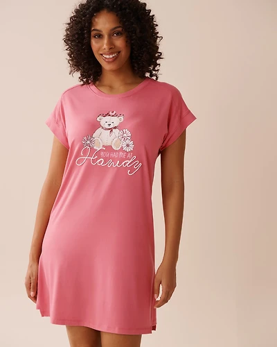 Cowboy Teddy Bear Print Super Soft Sleepshirt