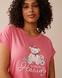 Cowboy Teddy Bear Print Super Soft Sleepshirt