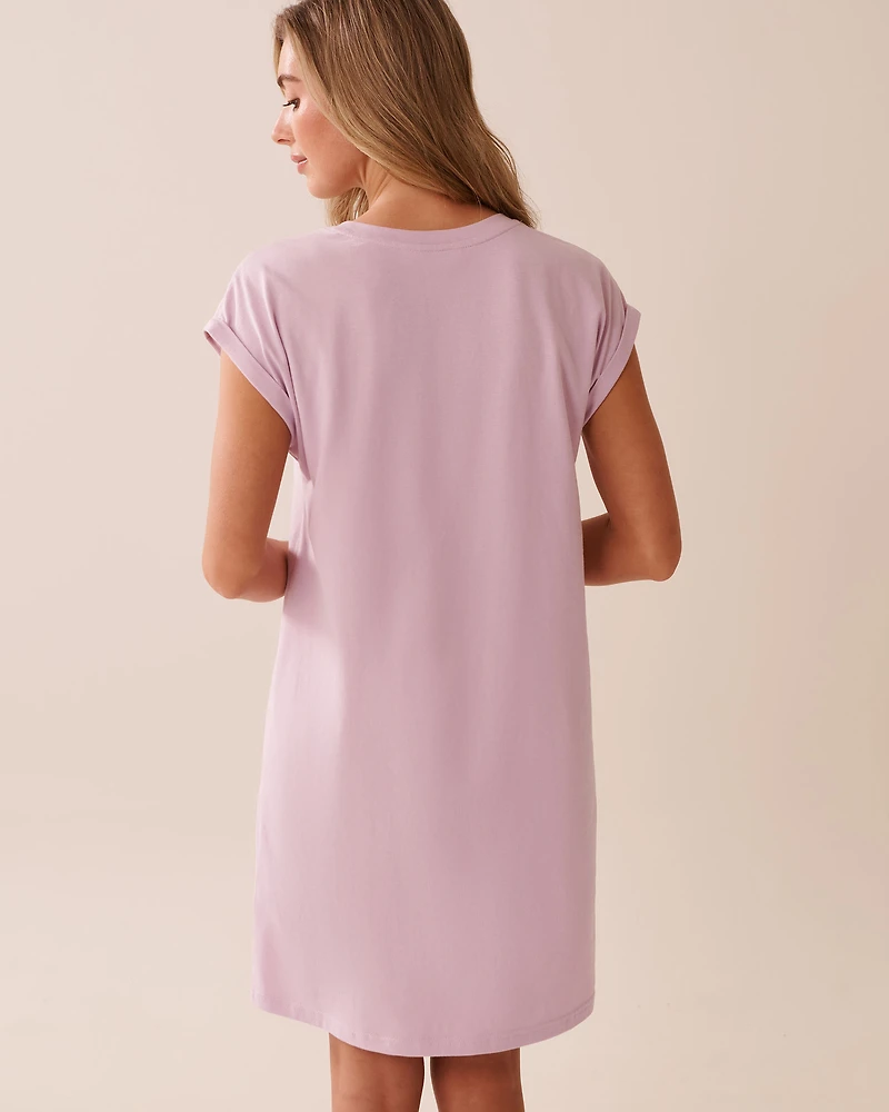 Bow Print Cotton Short Sleeve Sleepshirt
