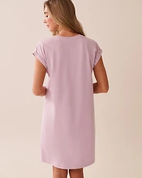 Bow Print Cotton Short Sleeve Sleepshirt