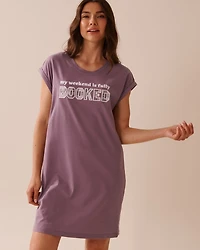 Bow Print Cotton Short Sleeve Sleepshirt