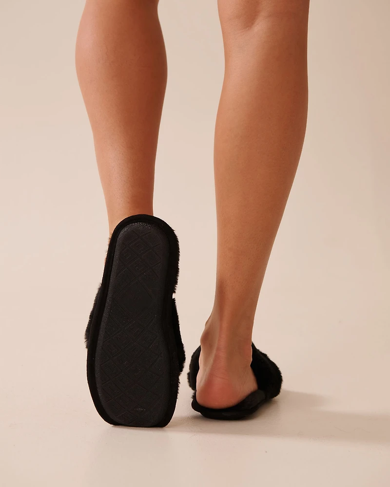 Faux Fur Flip-flop Slippers