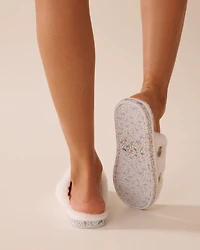 Faux Wool Frog Slippers