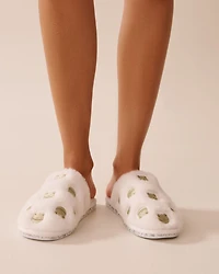 Faux Wool Frog Slippers