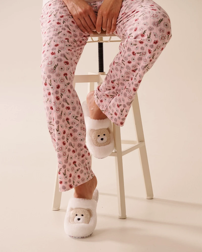 Pantoufles ourson en fausse laine