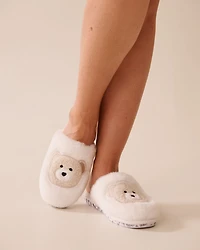 Faux Wool Teddy Bear Slippers