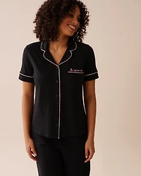 Cotton Short Sleeve Button-down Shirt