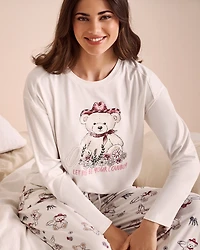 Cowboy Teddy Bear Print Super Soft Long Sleeve Shirt