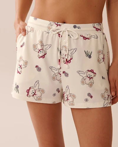 Short de pyjama ultra doux imprimé ourson cowboy