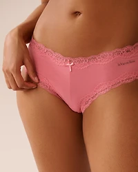 Cotton and Lace Trim Cheeky Panty