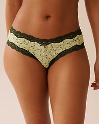 Cotton and Lace Trim Cheeky Panty