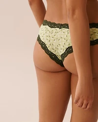 Cotton and Lace Trim Cheeky Panty