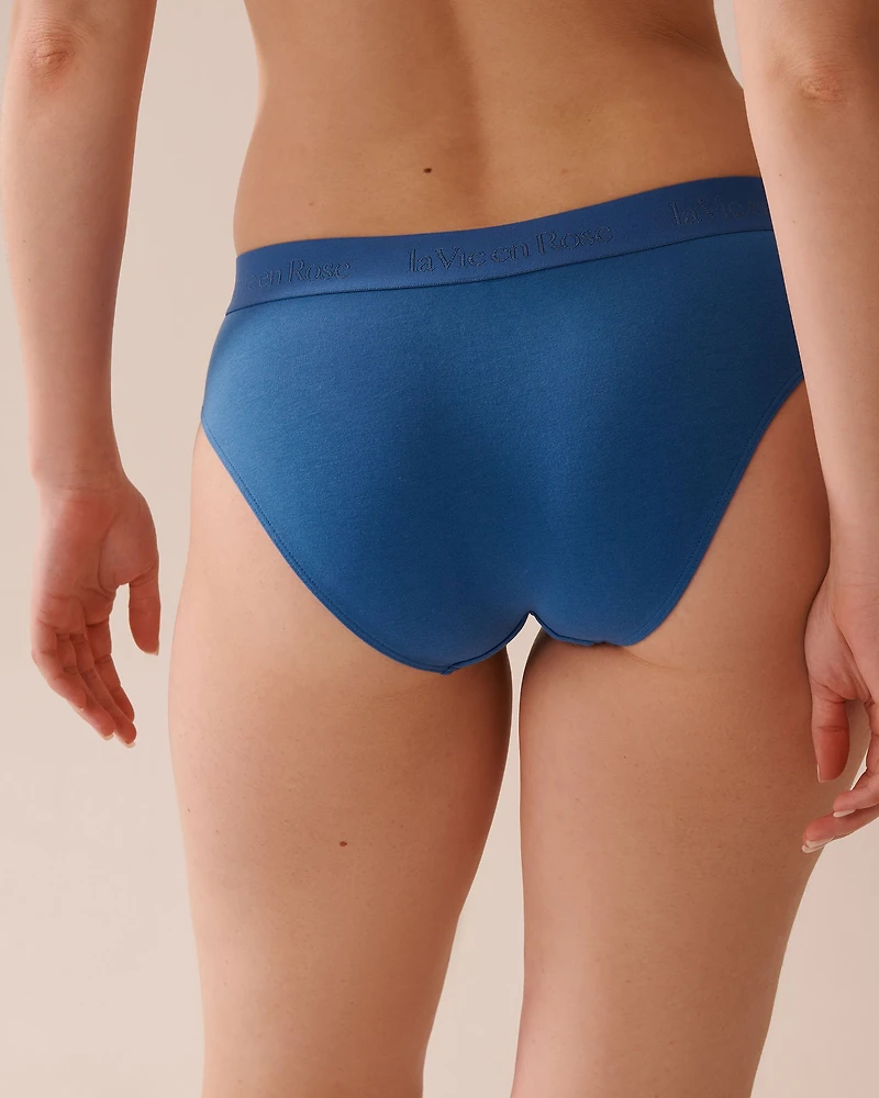 Culotte bikini coton et bande élastique logo