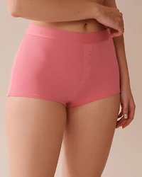 Cotton and Logo Elastic Band High Waist Boyleg Panty