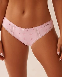 Cotton and Lace Detail Bikini Panty